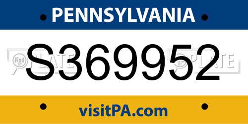 S369952 Pennsylvania License Plate