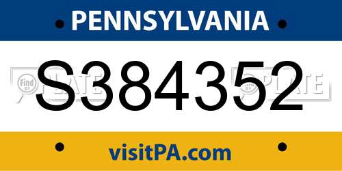 S384352 Pennsylvania License Plate