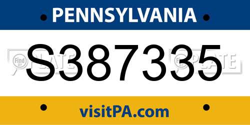 S387335 Pennsylvania License Plate