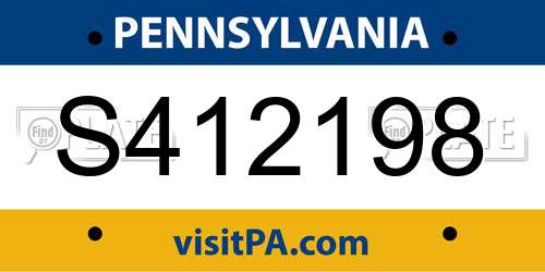 S412198 Pennsylvania License Plate