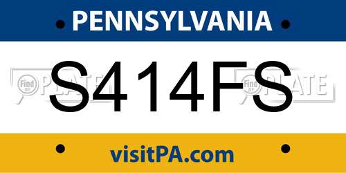 S414FS Pennsylvania License Plate