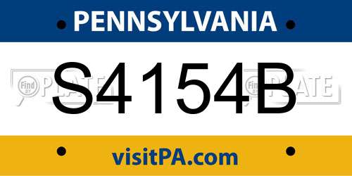 S4154B Pennsylvania License Plate