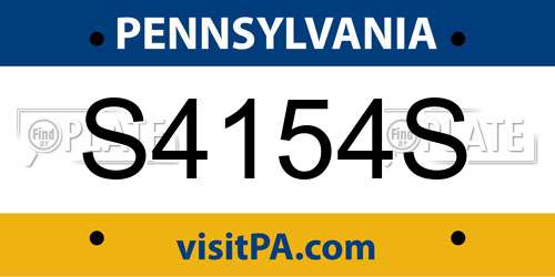 S4154S Pennsylvania License Plate