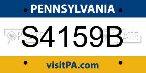S4159B Pennsylvania License Plate
