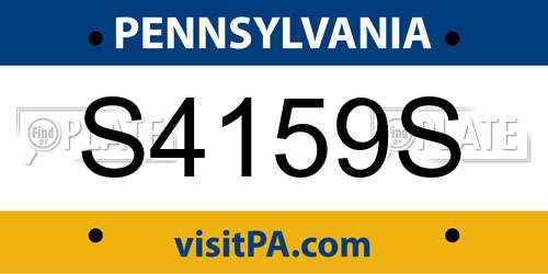 S4159S Pennsylvania License Plate