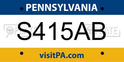 S415AB Pennsylvania License Plate