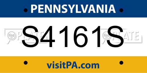 S4161S Pennsylvania License Plate
