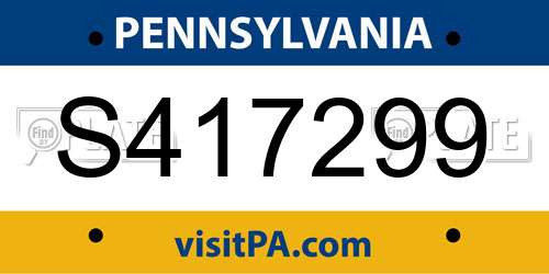 S417299 Pennsylvania License Plate