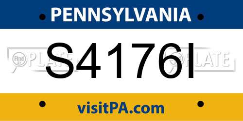 S4176I Pennsylvania License Plate