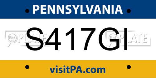 S417GI Pennsylvania License Plate