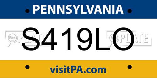 S419LO Pennsylvania License Plate