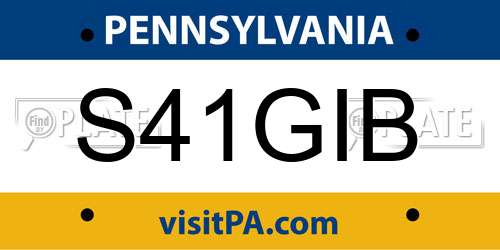 S41GIB Pennsylvania License Plate