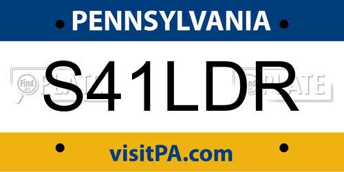 S41LDR Pennsylvania License Plate