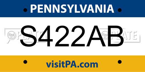 S422AB Pennsylvania License Plate