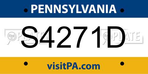 S4271D Pennsylvania License Plate