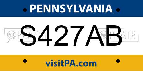 S427AB Pennsylvania License Plate