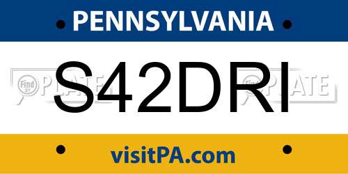 S42DRI Pennsylvania License Plate