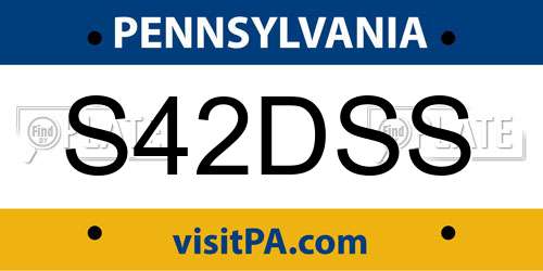 S42DSS Pennsylvania License Plate