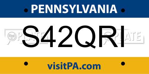 S42QRI Pennsylvania License Plate