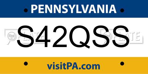 S42QSS Pennsylvania License Plate