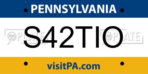 S42TIO Pennsylvania License Plate