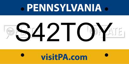 S42TOY Pennsylvania License Plate