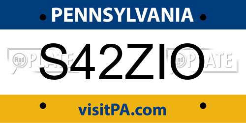 S42ZIO Pennsylvania License Plate