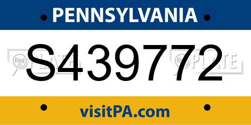 S439772 Pennsylvania License Plate