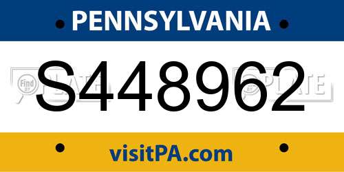 S448962 Pennsylvania License Plate
