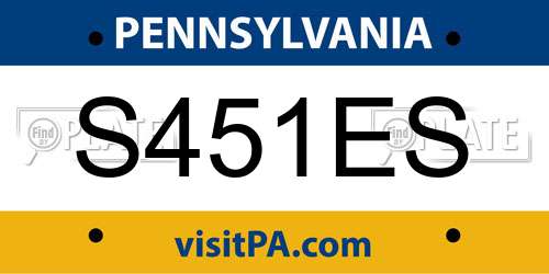 S451ES Pennsylvania License Plate