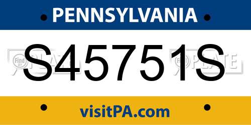S45751S Pennsylvania License Plate