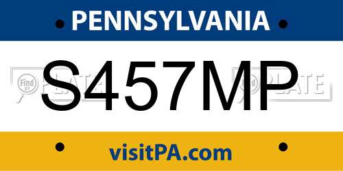 S457MP Pennsylvania License Plate