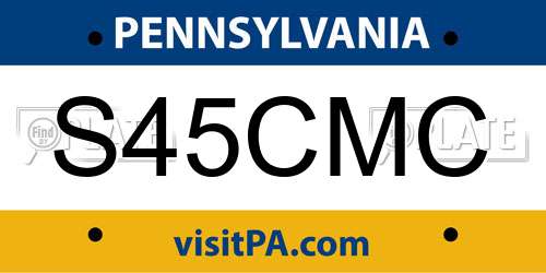 S45CMC Pennsylvania License Plate