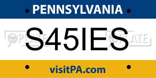 S45IES Pennsylvania License Plate