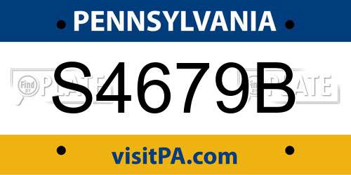 S4679B Pennsylvania License Plate