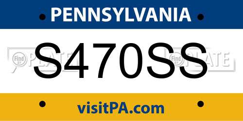 S470SS Pennsylvania License Plate