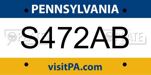 S472AB Pennsylvania License Plate