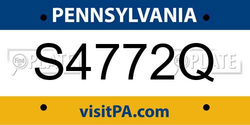 S4772Q Pennsylvania License Plate