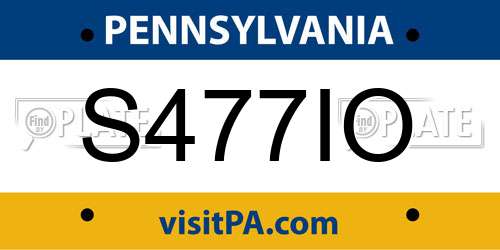 S477IO Pennsylvania License Plate