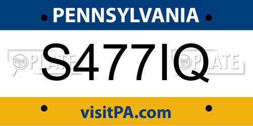 S477IQ Pennsylvania License Plate