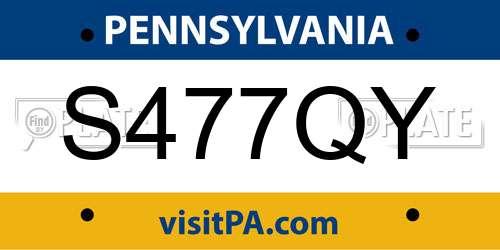 S477QY Pennsylvania License Plate