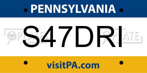 S47DRI Pennsylvania License Plate