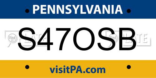 S47OSB Pennsylvania License Plate