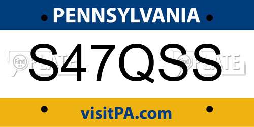 S47QSS Pennsylvania License Plate