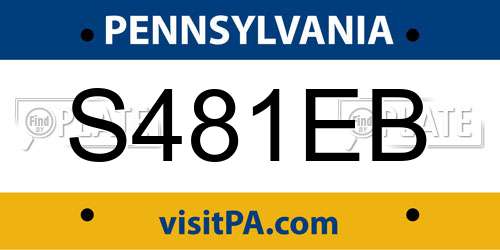 S481EB Pennsylvania License Plate