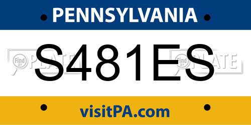 S481ES Pennsylvania License Plate