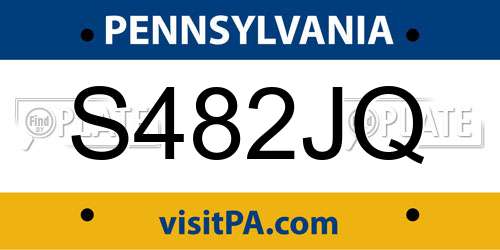 S482JQ Pennsylvania License Plate