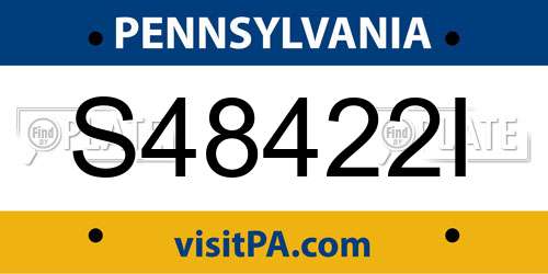 S48422I Pennsylvania License Plate