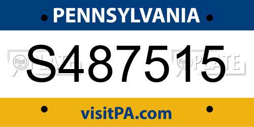 S487515 Pennsylvania License Plate