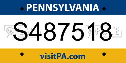 S487518 Pennsylvania License Plate